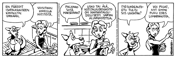 Loikan vuoksi (Daily strip, Finnish) 11