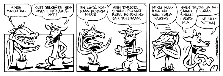 Loikan vuoksi (Daily strip, Finnish) 227