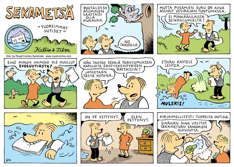 Sekametsä (Sunday strip, Finnish) 64