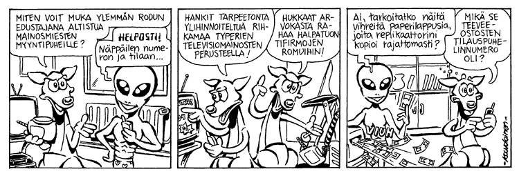 Loikan vuoksi (Daily strip, Finnish) 108