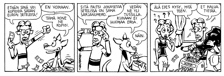 Loikan vuoksi (Daily strip, Finnish) 109