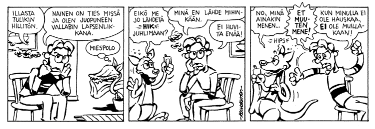 Loikan vuoksi (Daily strip, Finnish) 112