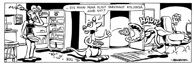 Loikan vuoksi (Daily strip, Finnish) 124
