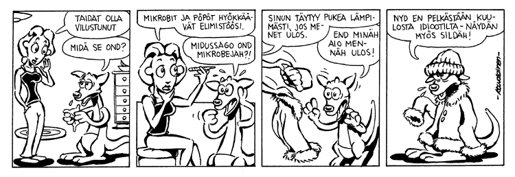 Loikan vuoksi (Daily strip, Finnish) 150