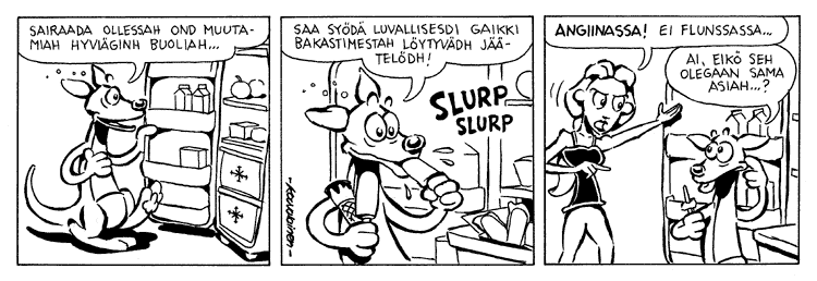 Loikan vuoksi (Daily strip, Finnish) 151
