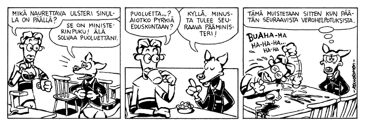 Loikan vuoksi (Daily strip, Finnish) 156
