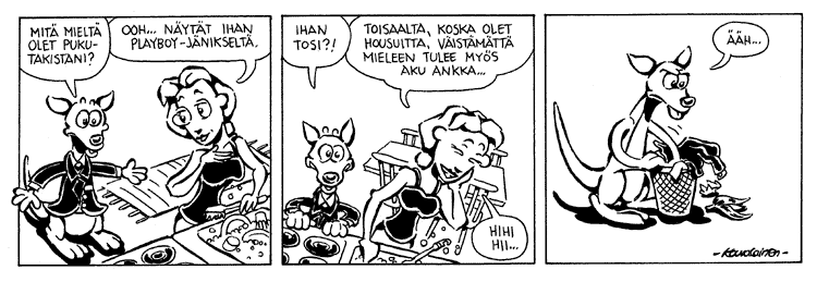 Loikan vuoksi (Daily strip, Finnish) 158