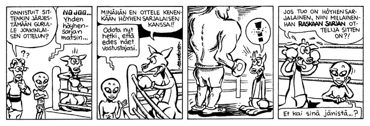 Loikan vuoksi (Daily strip, Finnish) 218