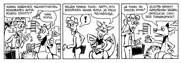 Loikan vuoksi (Daily strip, Finnish) 27