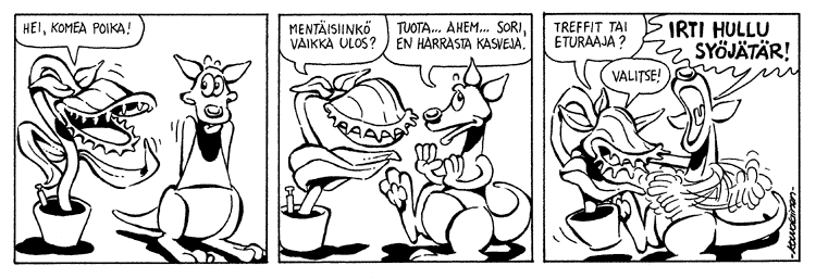Loikan vuoksi (Daily strip, Finnish) 36