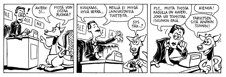Loikan vuoksi (Daily strip, Finnish) 42