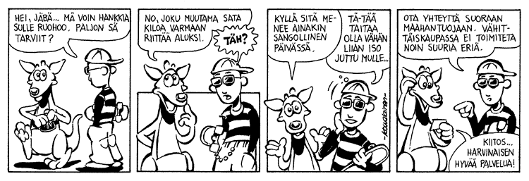 Loikan vuoksi (Daily strip, Finnish) 43