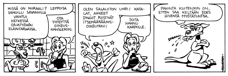 Loikan vuoksi (Daily strip, Finnish) 5