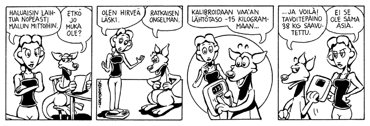 Loikan vuoksi (Daily strip, Finnish) 53