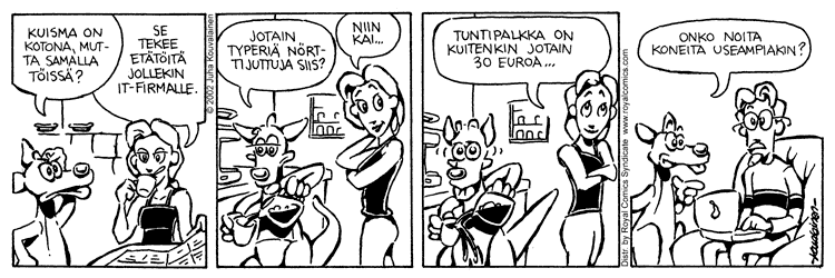 Loikan vuoksi (Daily strip, Finnish) 9