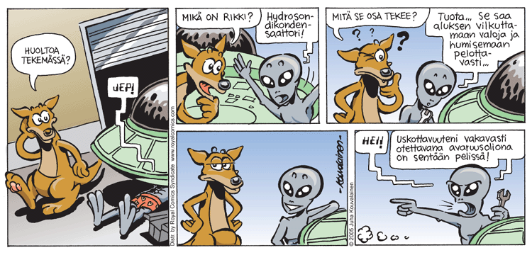 Loikan vuoksi (Sunday strip, Finnish) 4
