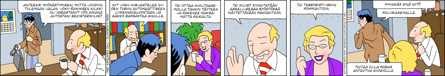 Paikallisuutisia (1-row sunday strip, Finnish) 534