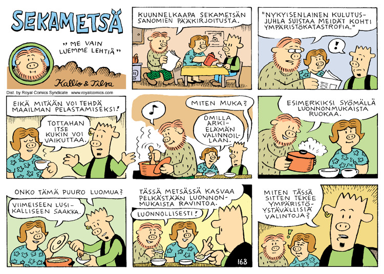 Sekametsä (Sunday strip, Finnish) 168
